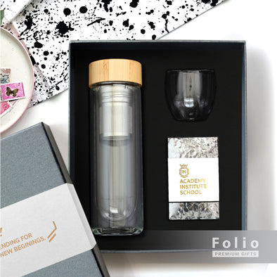 BAMBOO TUMBLER OOLONG AND GLASS SET