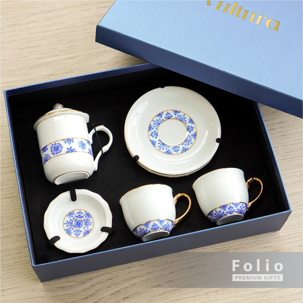 PREMIUM BLUE AND WHITE TEA CUP SET