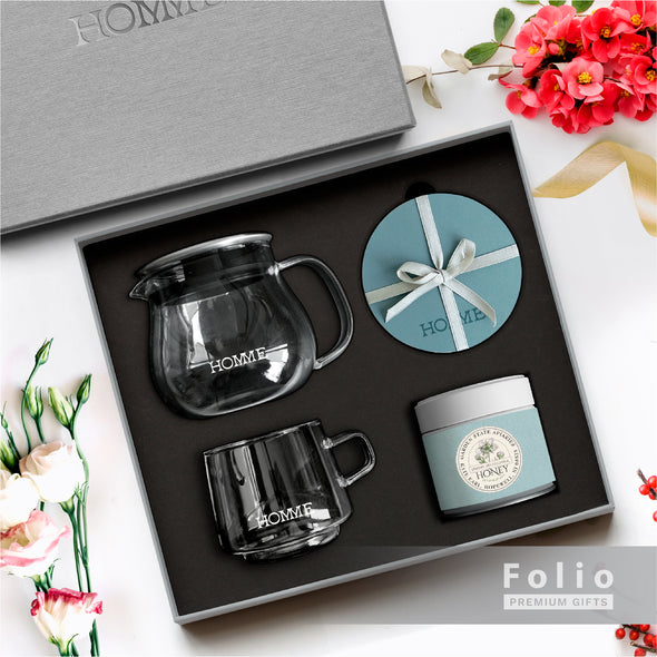 GLASS TEAPOT INFUSER AND COASTERS SET