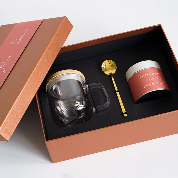 GLASS TEA MUG AND TEA SET