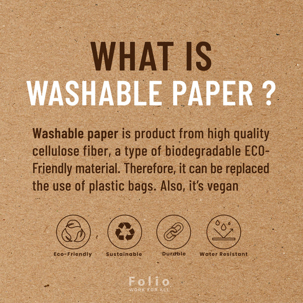 Folio : Jour washable paper tumbler bag ที่ใส่แก้วน้ำพร้อมช่องใส่มือถือผลิตจากกระดาษซักได้-12460