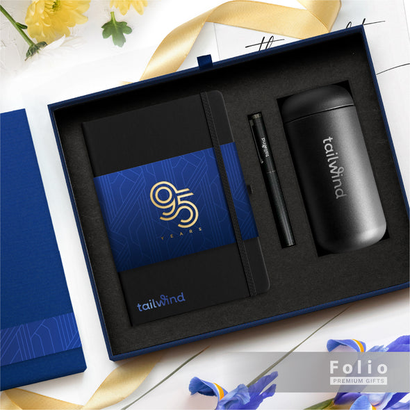 BLACK TUMBLER AND NOTEBOOK SET