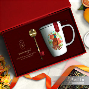 CERAMIC MUG AND SPOON SET