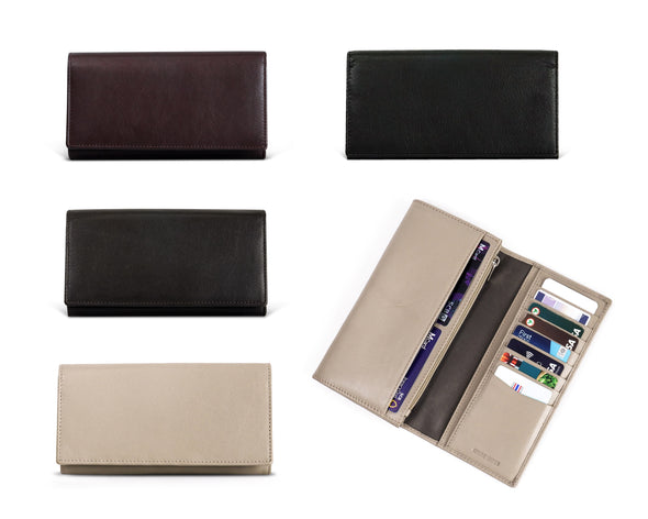 Folio : Myra Air Tag Long Wallet กระเป๋าสตางค์ใบยาวพร้อมช่องใส่ Air tag ผลิตจากหนังแพะแท้ รหัส 18691