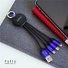 FOLIO: 3 in 1 Light Charger [Red] สายชาร์จสลักชื่อได้ สายไนล่อน หัวชาร์จรองรับ iPhone / Micro / USB-C