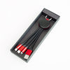 FOLIO: 3 in 1 Light Charger [Red] สายชาร์จสลักชื่อได้ สายไนล่อน หัวชาร์จรองรับ iPhone / Micro / USB-C