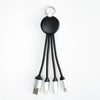 FOLIO: 3 in 1 Light Charger [Silver] สายชาร์จสลักชื่อได้ สายไนล่อน หัวชาร์จรองรับ iPhone / Micro / USB-C