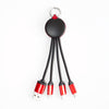 FOLIO: 3 in 1 Light Charger [Red] สายชาร์จสลักชื่อได้ สายไนล่อน หัวชาร์จรองรับ iPhone / Micro / USB-C
