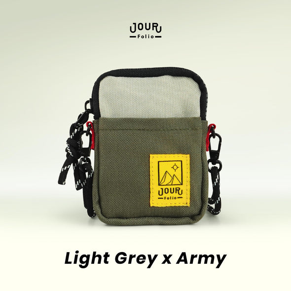 Folio Brand : Jour Mini Bag : Light Gray x Army