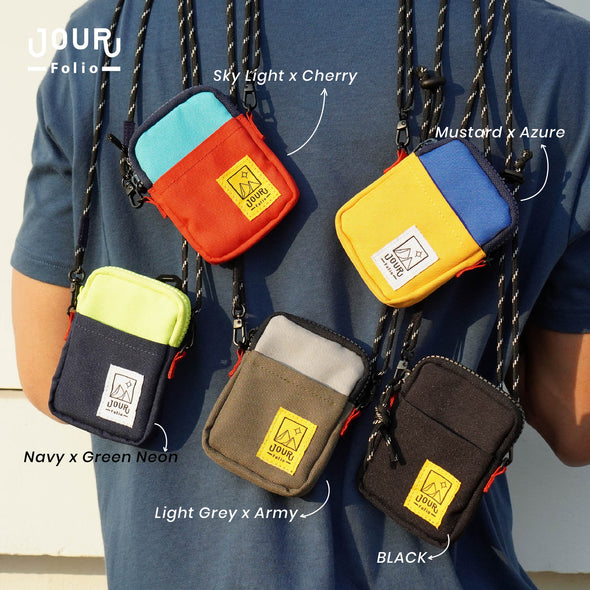 Folio Brand : Jour Mini Bag : Light Gray x Army